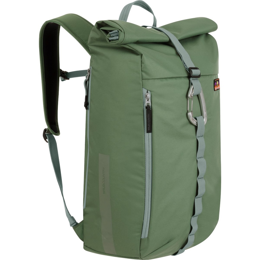 Backpack with front strap outlet